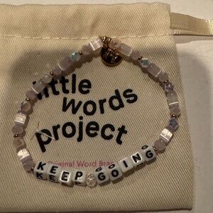 BNWT - Pink Beaded Little Words Project -Keep Going
